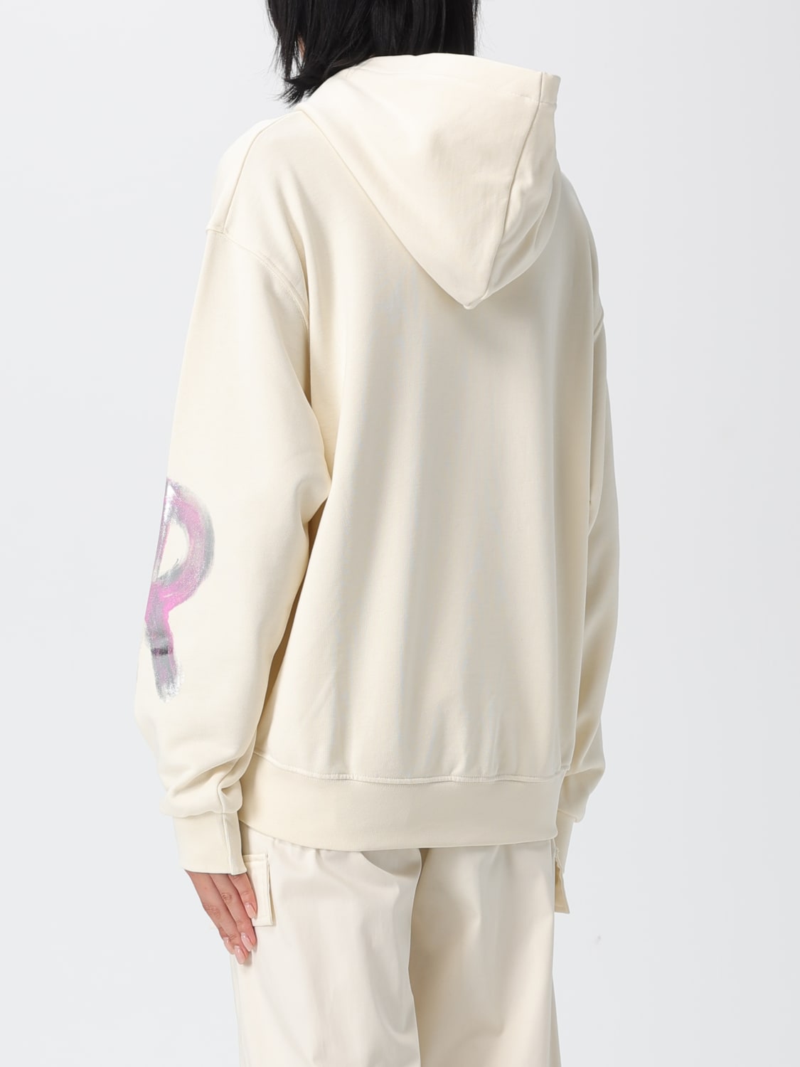 DISCLAIMER FELPA: Felpa con cappuccio Disclaimer in cotone , Latte - Img 2