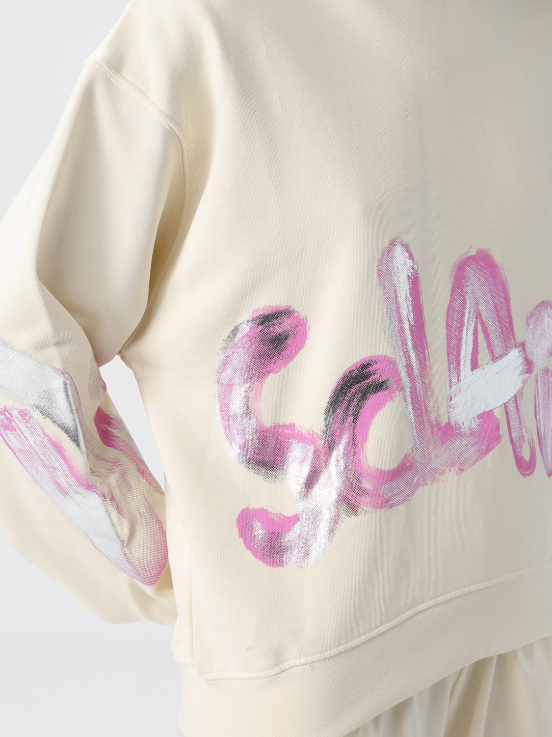 DISCLAIMER FELPA: Felpa con cappuccio Disclaimer in cotone , Latte - Img 3