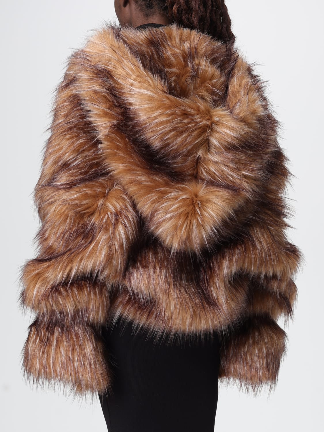 DISCLAIMER ファーコート: ジャケット レディース Disclaimer, ブラウン - Img 2