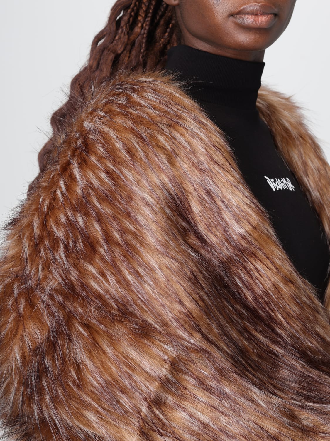 DISCLAIMER ファーコート: ジャケット レディース Disclaimer, ブラウン - Img 4