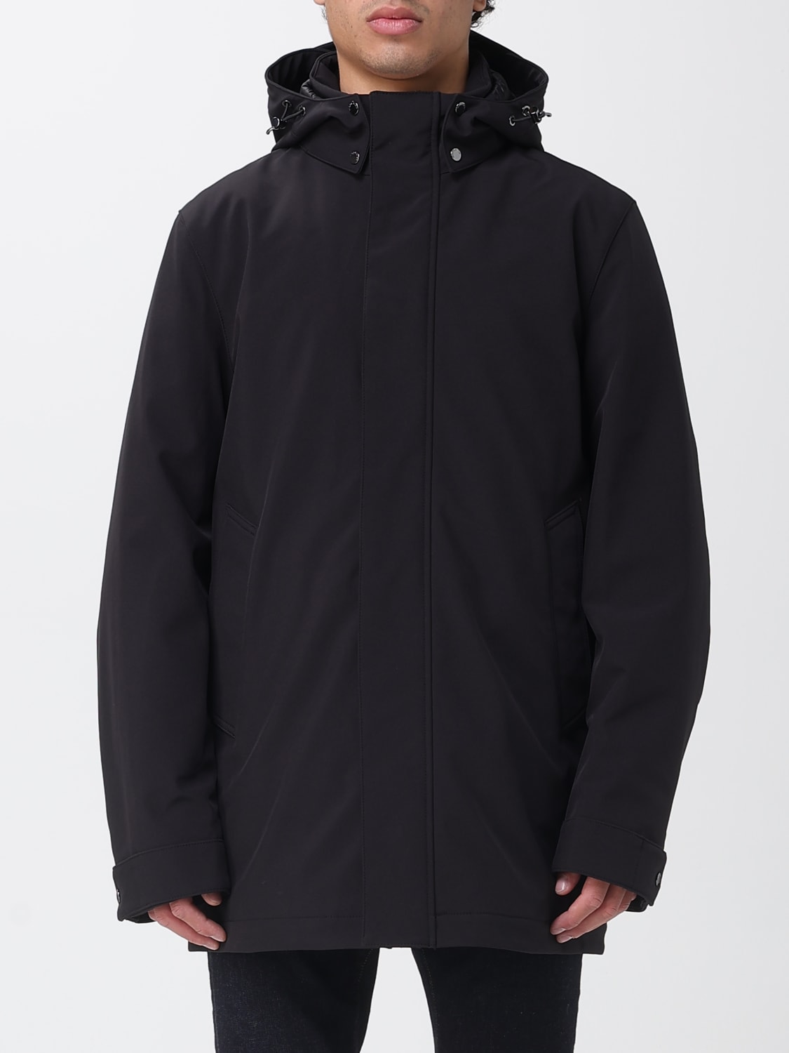 WOOLRICH GIACCA: Giubbotto Woolrich in nylon con cappuccio , Nero - Img 1