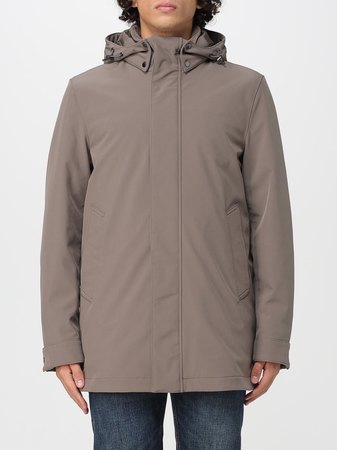 WOOLRICH GIACCA: Giubbotto Woolrich in nylon con cappuccio , Beige - Img 1