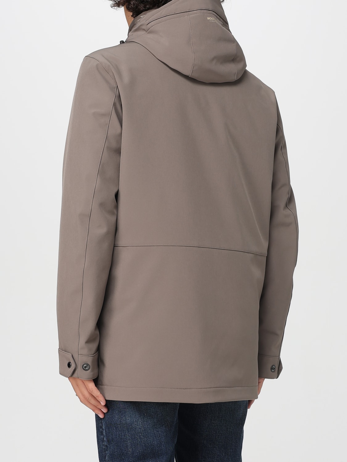 WOOLRICH GIACCA: Giubbotto Woolrich in nylon con cappuccio , Beige - Img 2