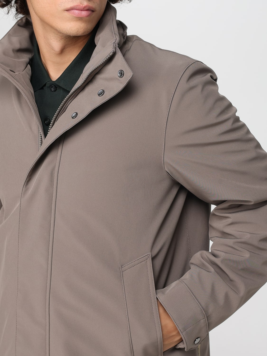 WOOLRICH GIACCA: Giubbotto Woolrich in nylon con cappuccio , Beige - Img 4