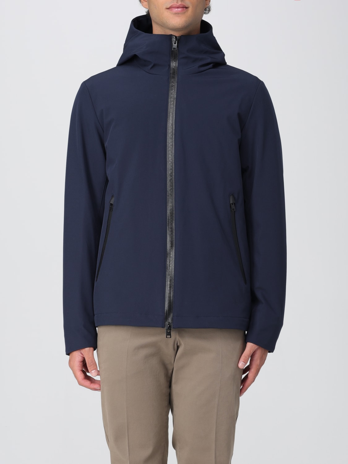 WOOLRICH GIACCA: Giubbotto con cappuccio Woolrich in nylon stretch , Blue - Img 1