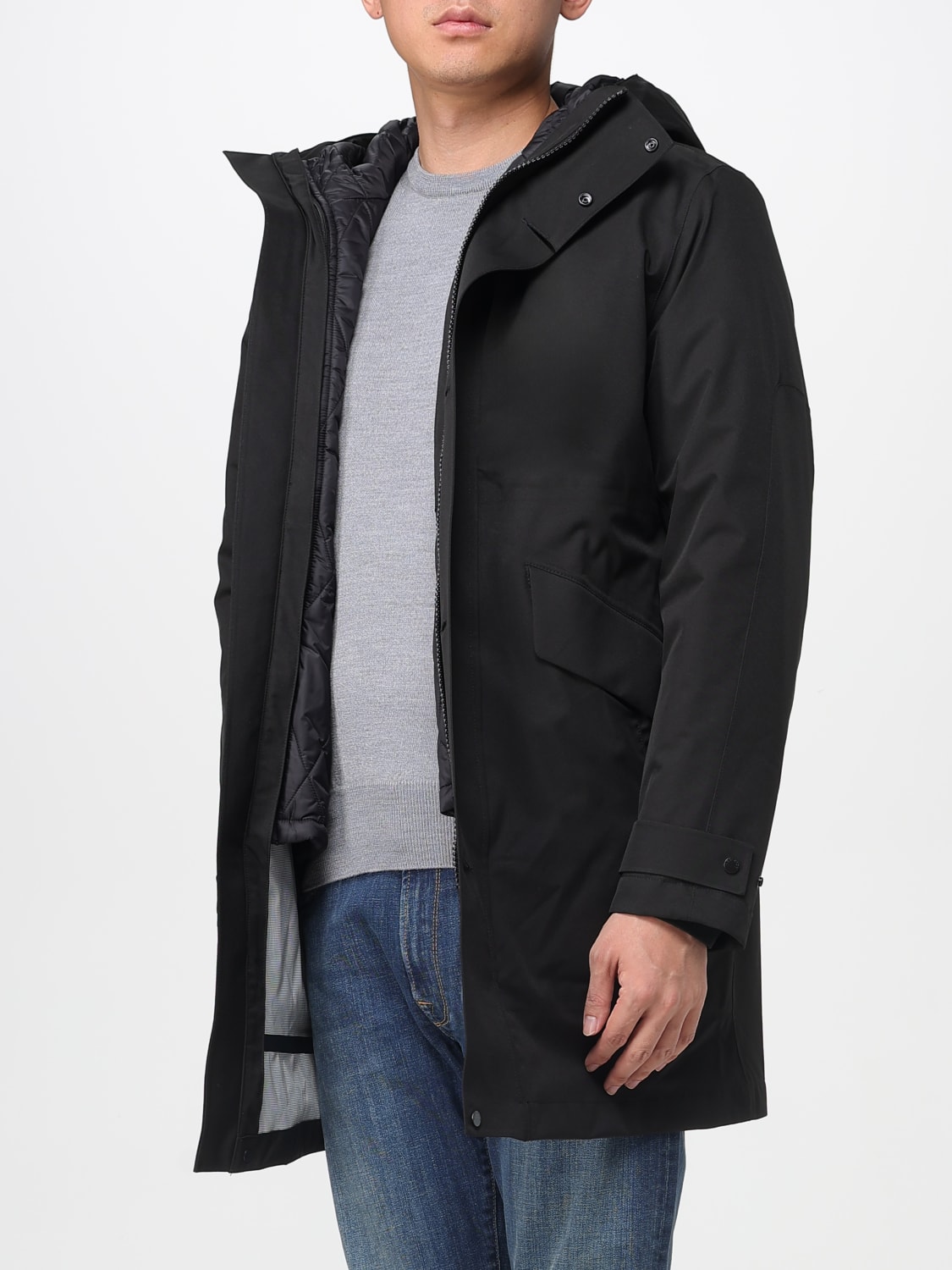 WOOLRICH 外套: 外套 男士 Woolrich, 黑色 - Img 3