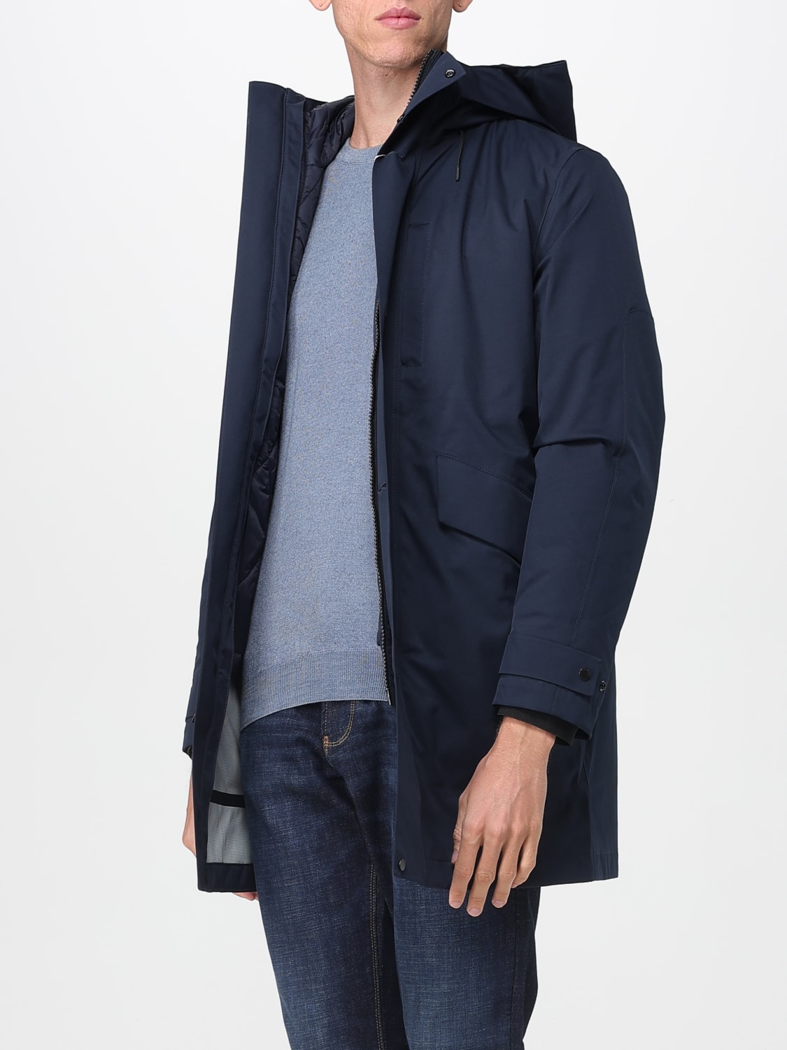 WOOLRICH 外套: 外套 男士 Woolrich, 蓝色 - Img 3