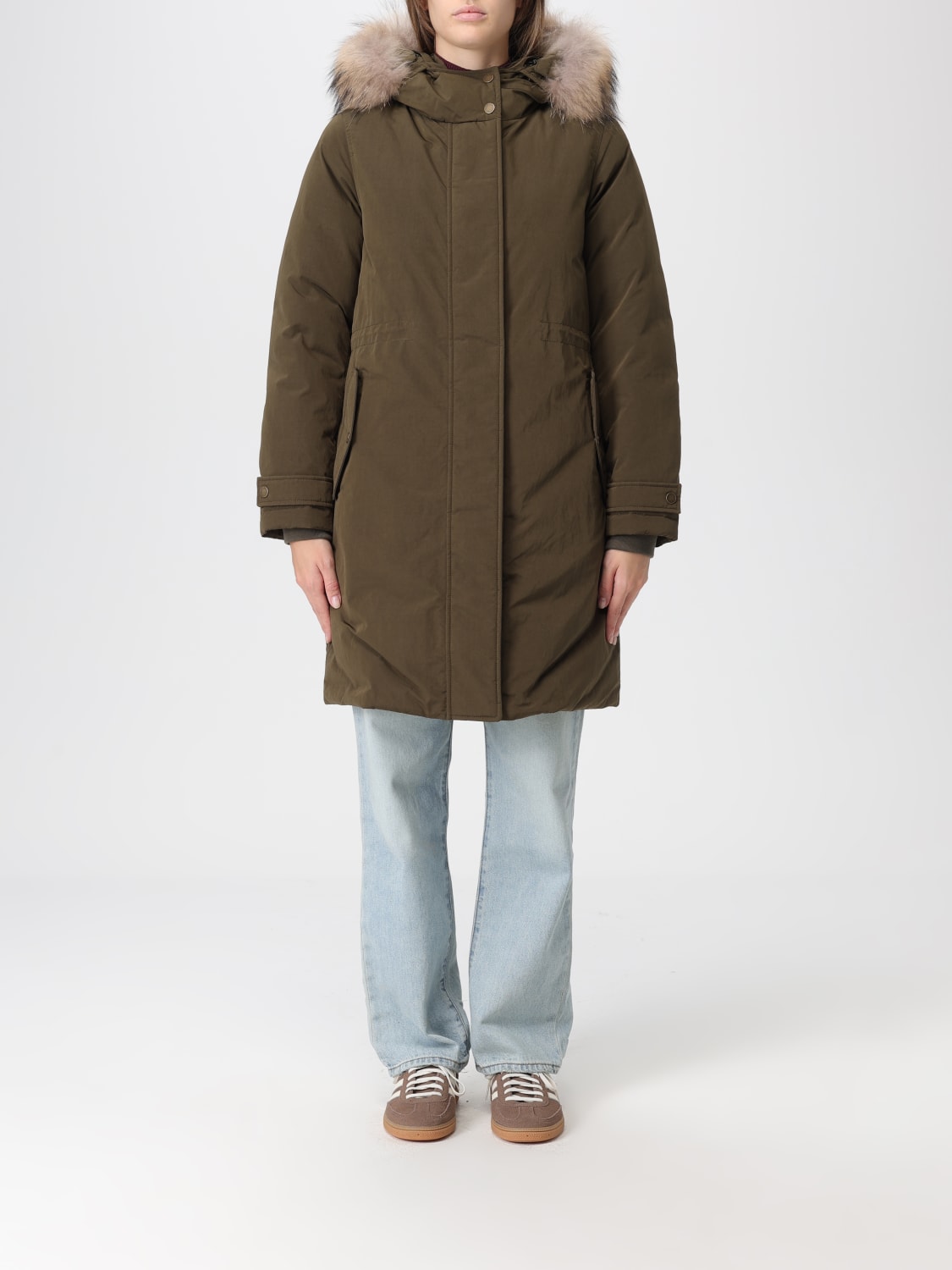 WOOLRICH GIACCA: Parka Woolrich in nylon con inserto in pelliccia sintetica , Verde - Img 1