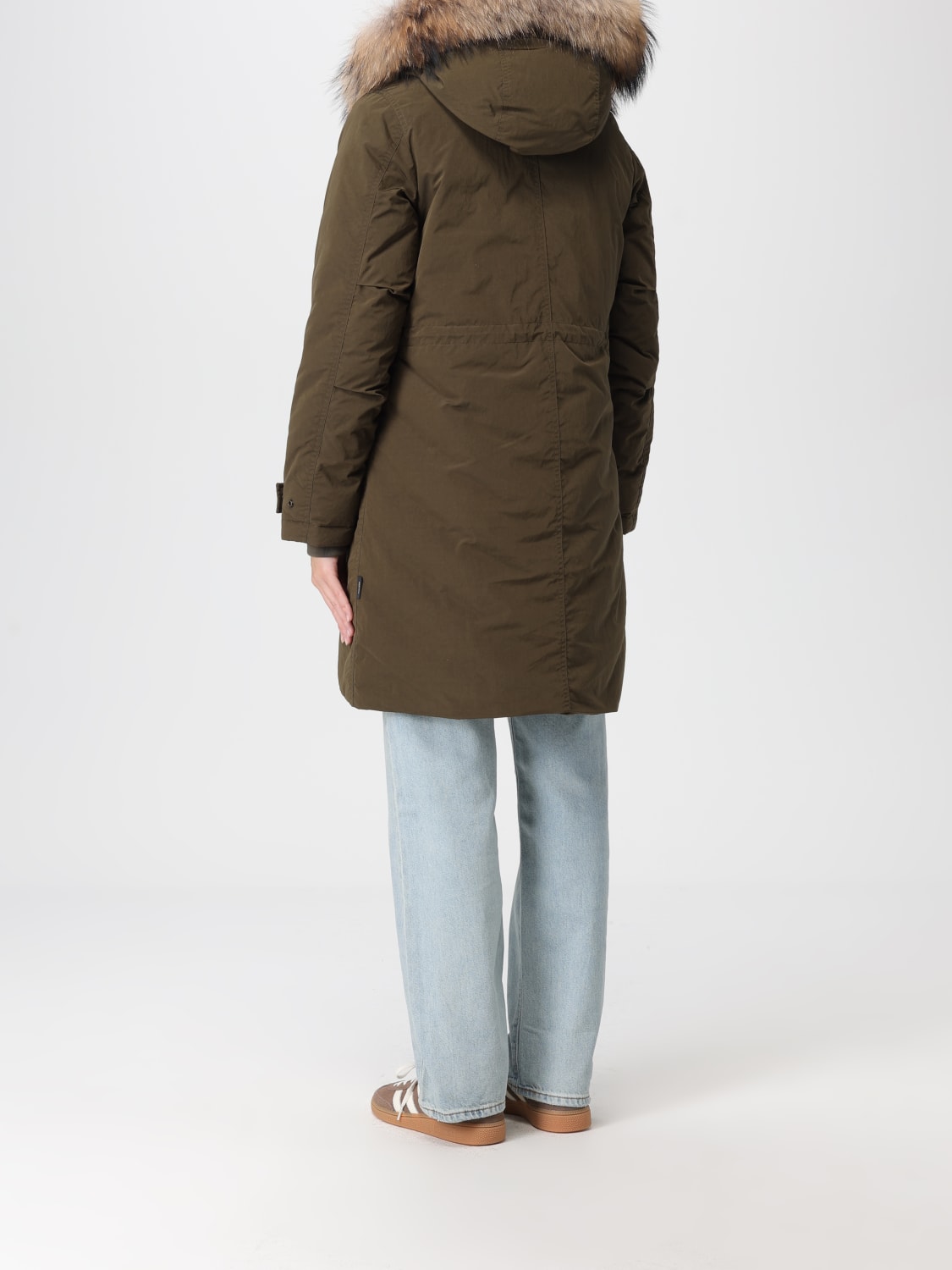 WOOLRICH GIACCA: Parka Woolrich in nylon con inserto in pelliccia sintetica , Verde - Img 2