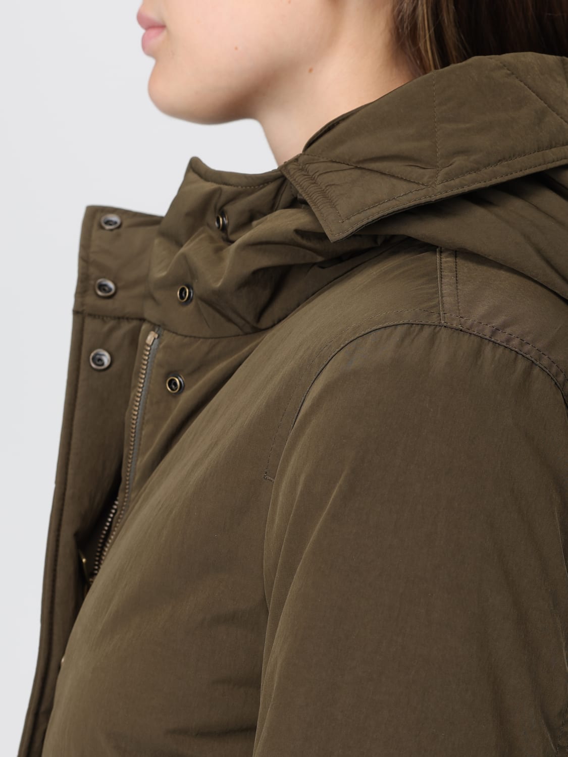 WOOLRICH GIACCA: Parka Woolrich in nylon con inserto in pelliccia sintetica , Verde - Img 4