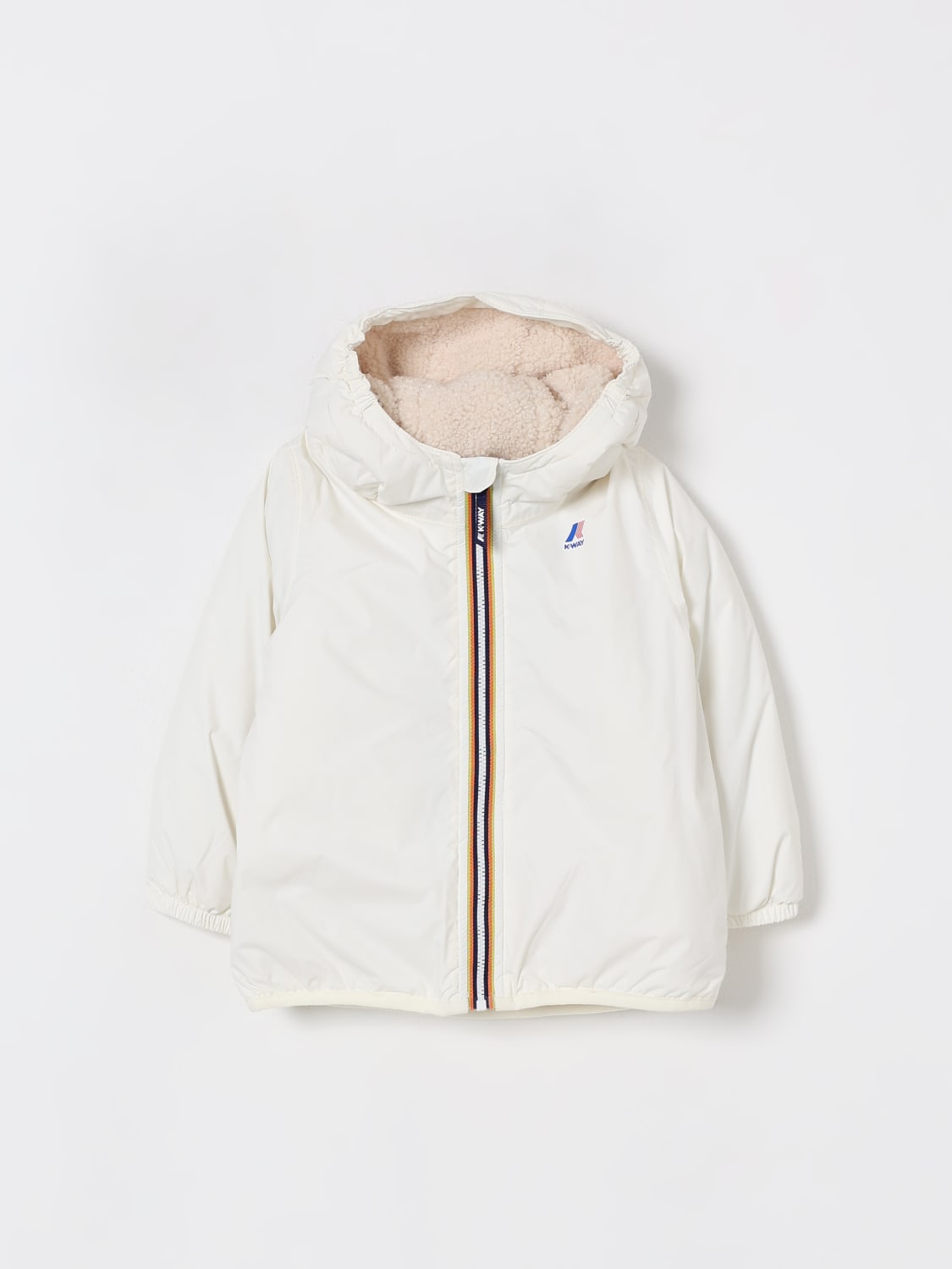 K-WAY GIACCA: Piumino E. Le Vrai 4.0 Claudine Orsetto K-Way, Bianco - Img 1