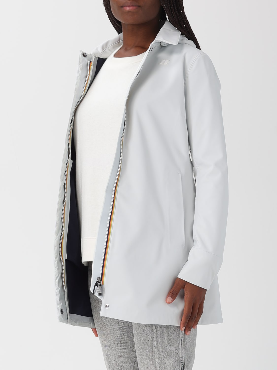 K-WAY JACKET: Coat woman K-way, White - Img 3