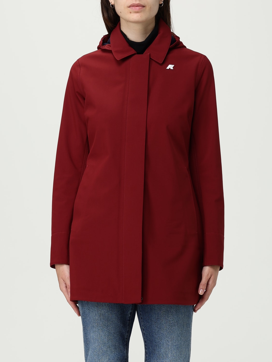 K-WAY JACKET: Coat woman K-way, Burgundy - Img 1