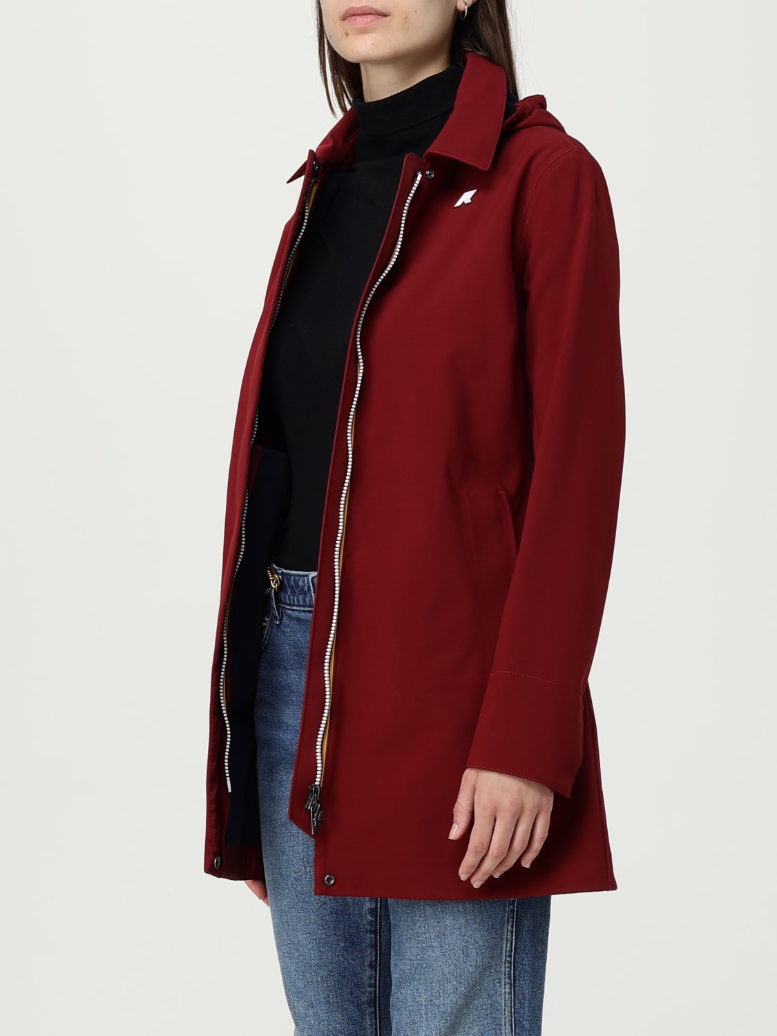 K-WAY JACKET: Coat woman K-way, Burgundy - Img 3