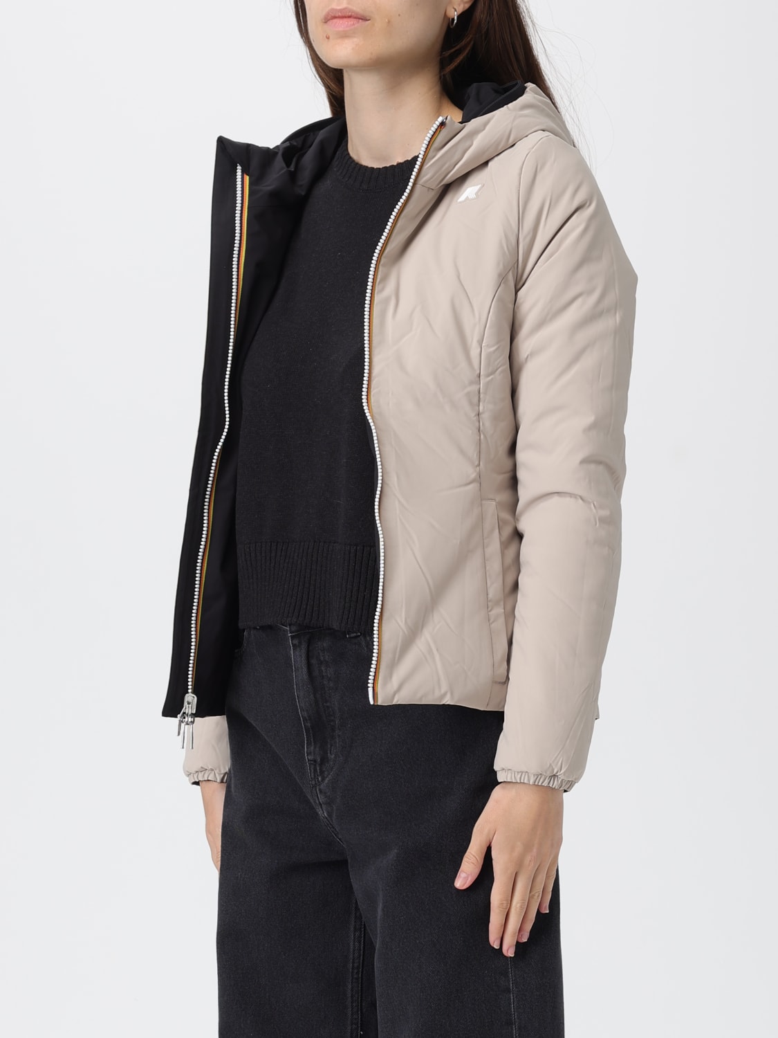 K-WAY GIACCA: Giubbotto reversibile K-Way in nylon , Nero - Img 3