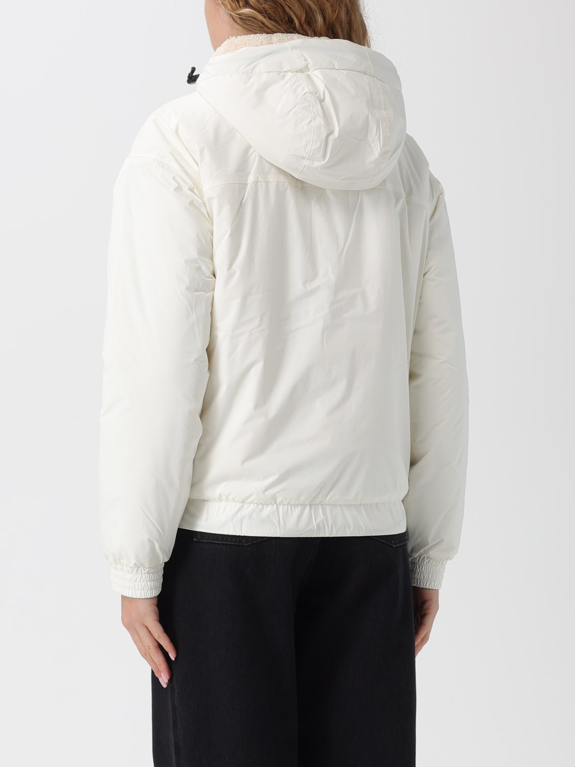 K-WAY GIACCA: Bomber con cappuccio K-Way in nylon Ripstop , Bianco - Img 2