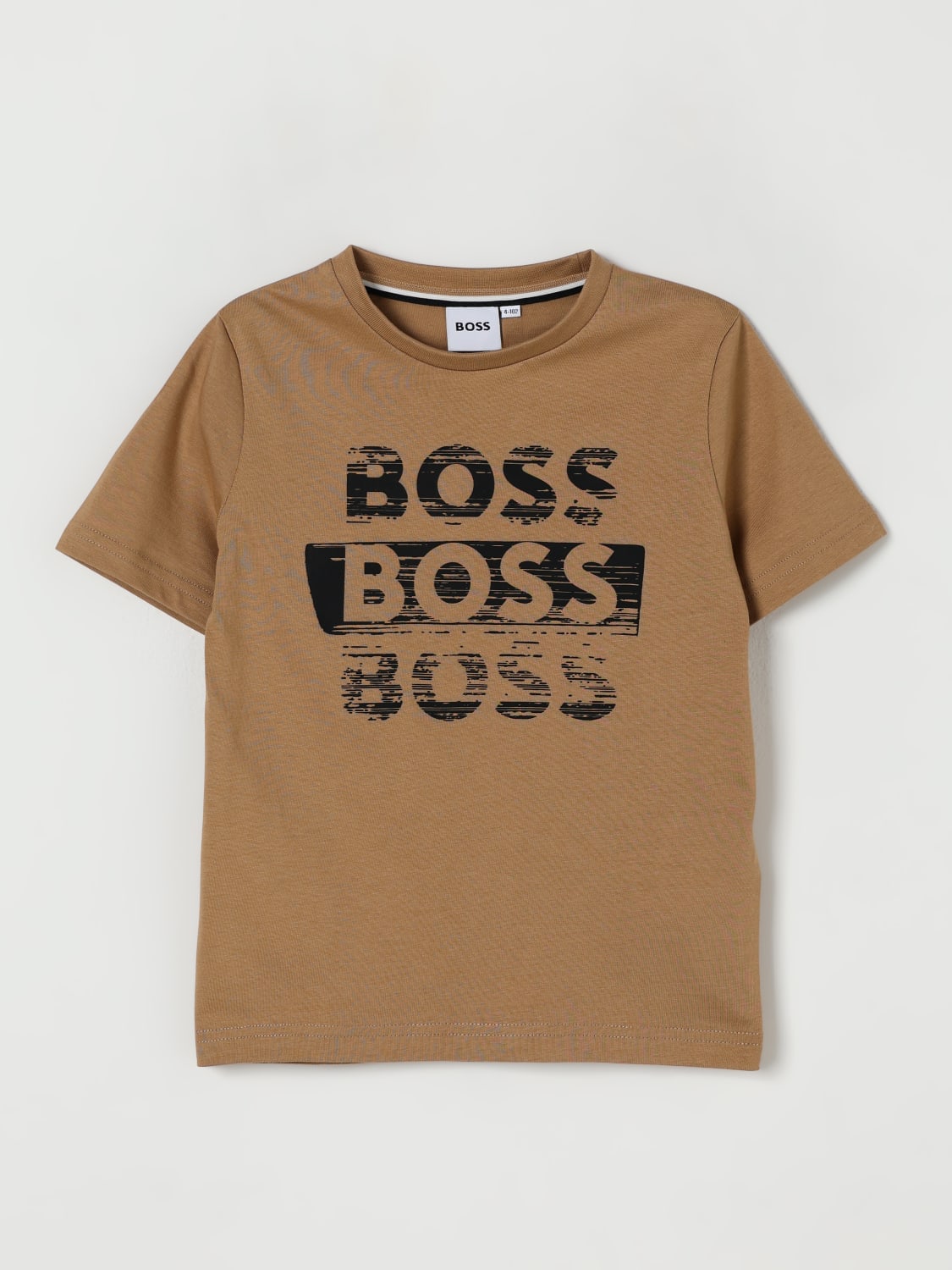 BOSS T-SHIRT: T-shirt kinder Boss, Biscuit - Img 1