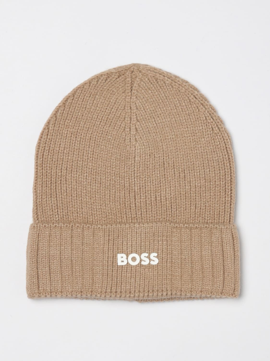 BOSS CAPPELLO BAMBINO: Cappello Boss in maglia con logo , Marrone - Img 1