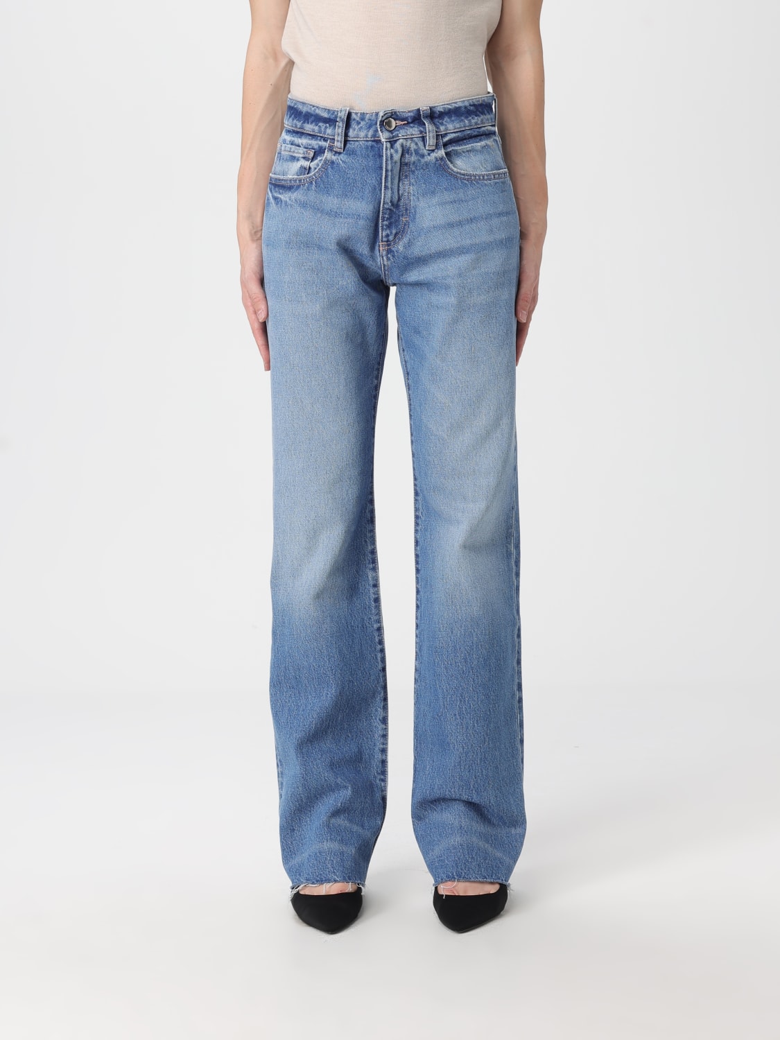 ICON DENIM LOS ANGELES JEANS: Jeans straight Icon Denim Los Angeles in denim di cotone , Blue Navy - Img 1