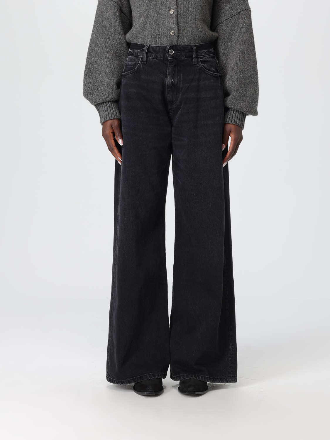 ICON DENIM LOS ANGELES JEANS: Jeans wide-leg Icon Denim Los Angeles in denim , Grafite - Img 1