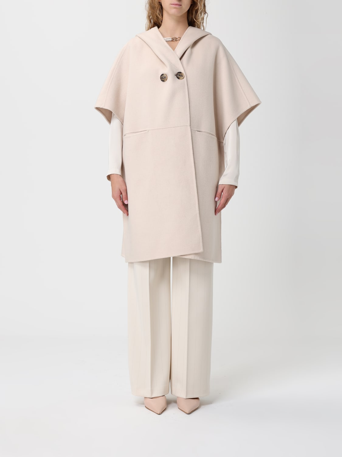 HANITA COAT: Cape woman Hanita, Cream - Img 1