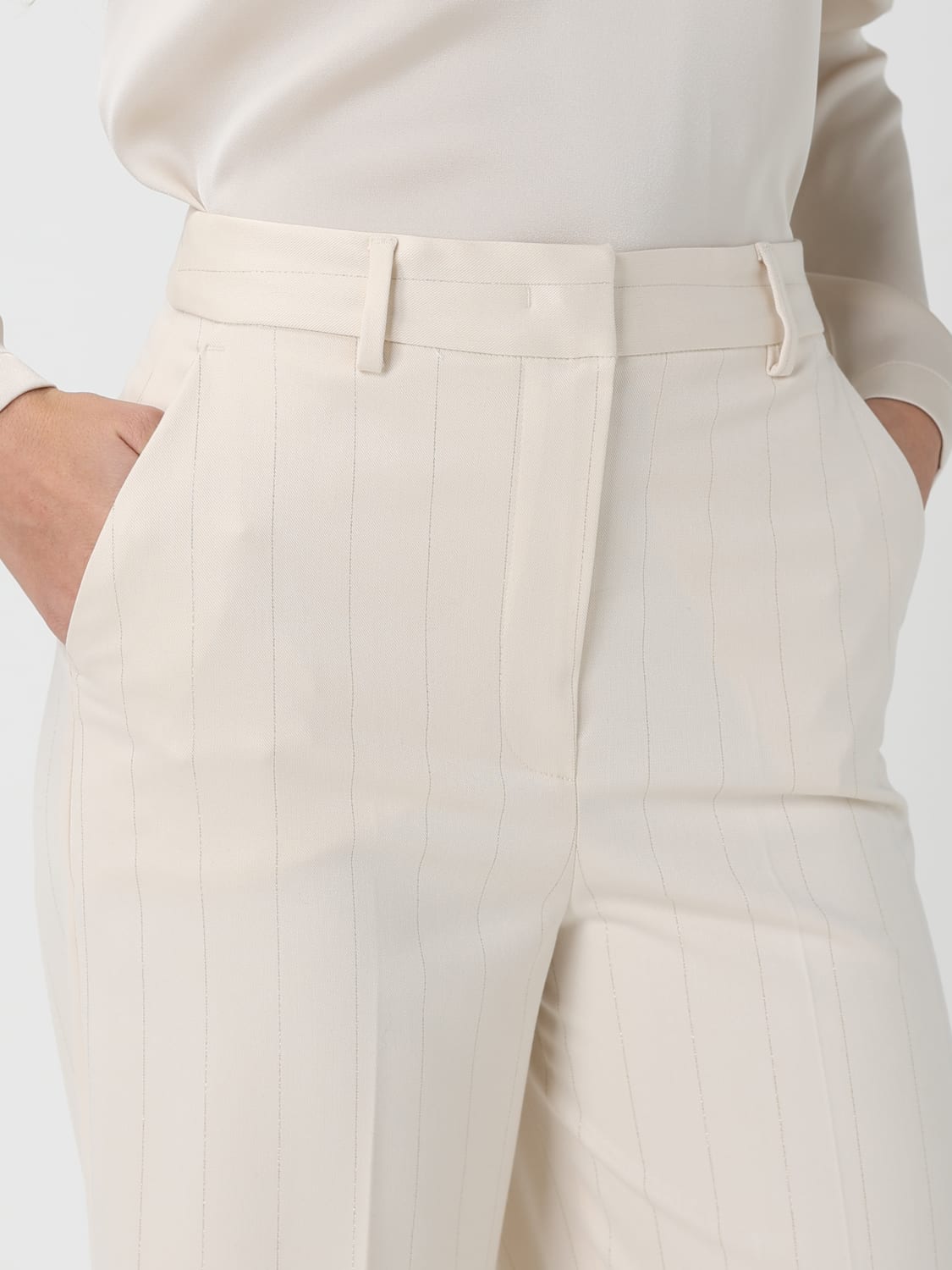 HANITA PANTS: Pants woman Hanita, Cream - Img 3