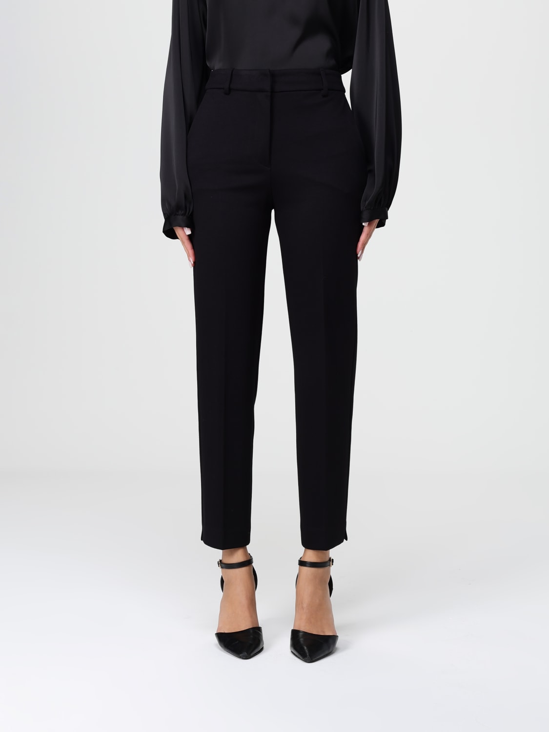 HANITA PANTALONI: Pantalone classico Hanita in crêpe, Nero - Img 1