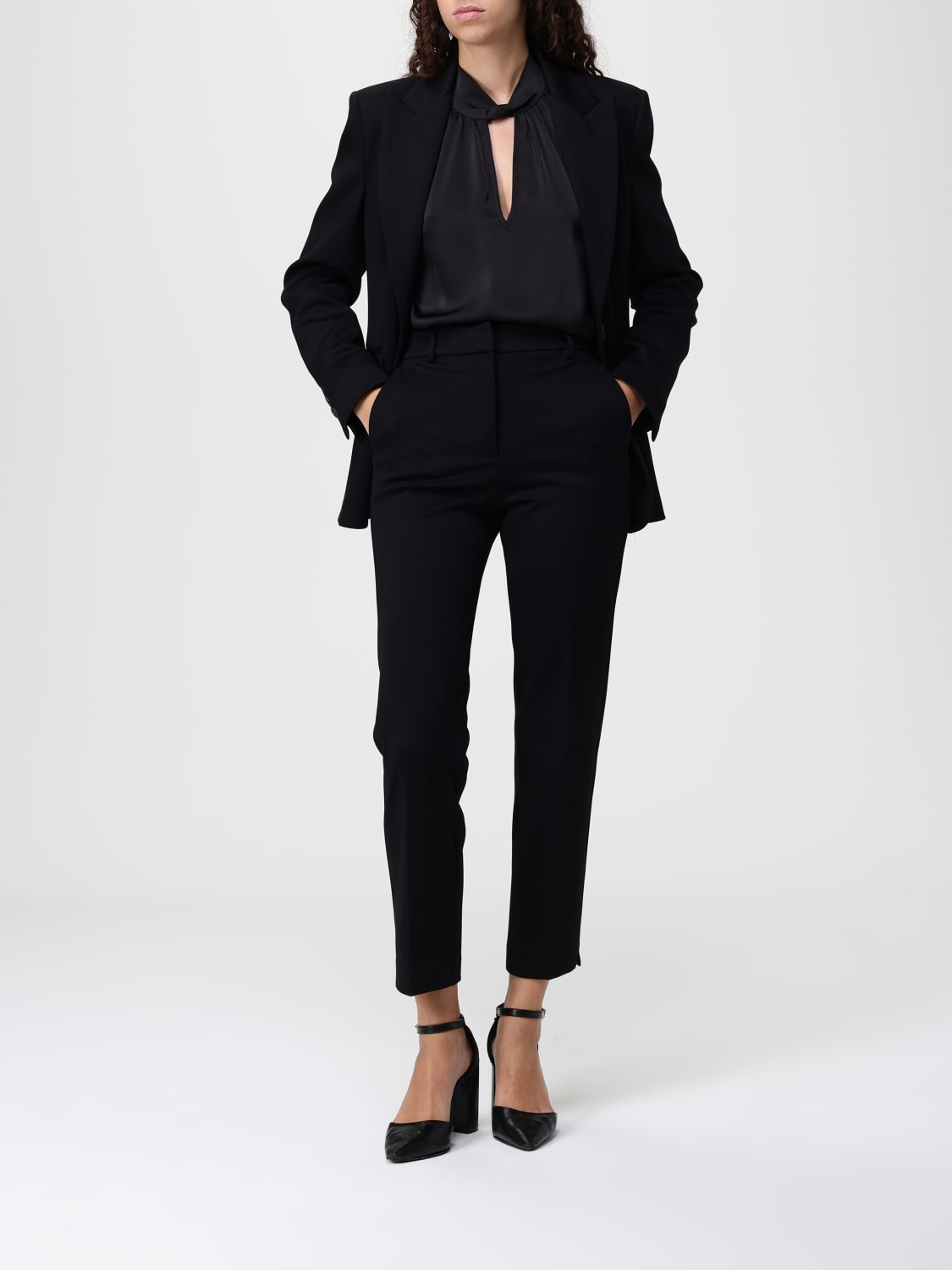 HANITA PANTALONI: Pantalone classico Hanita in crêpe, Nero - Img 2