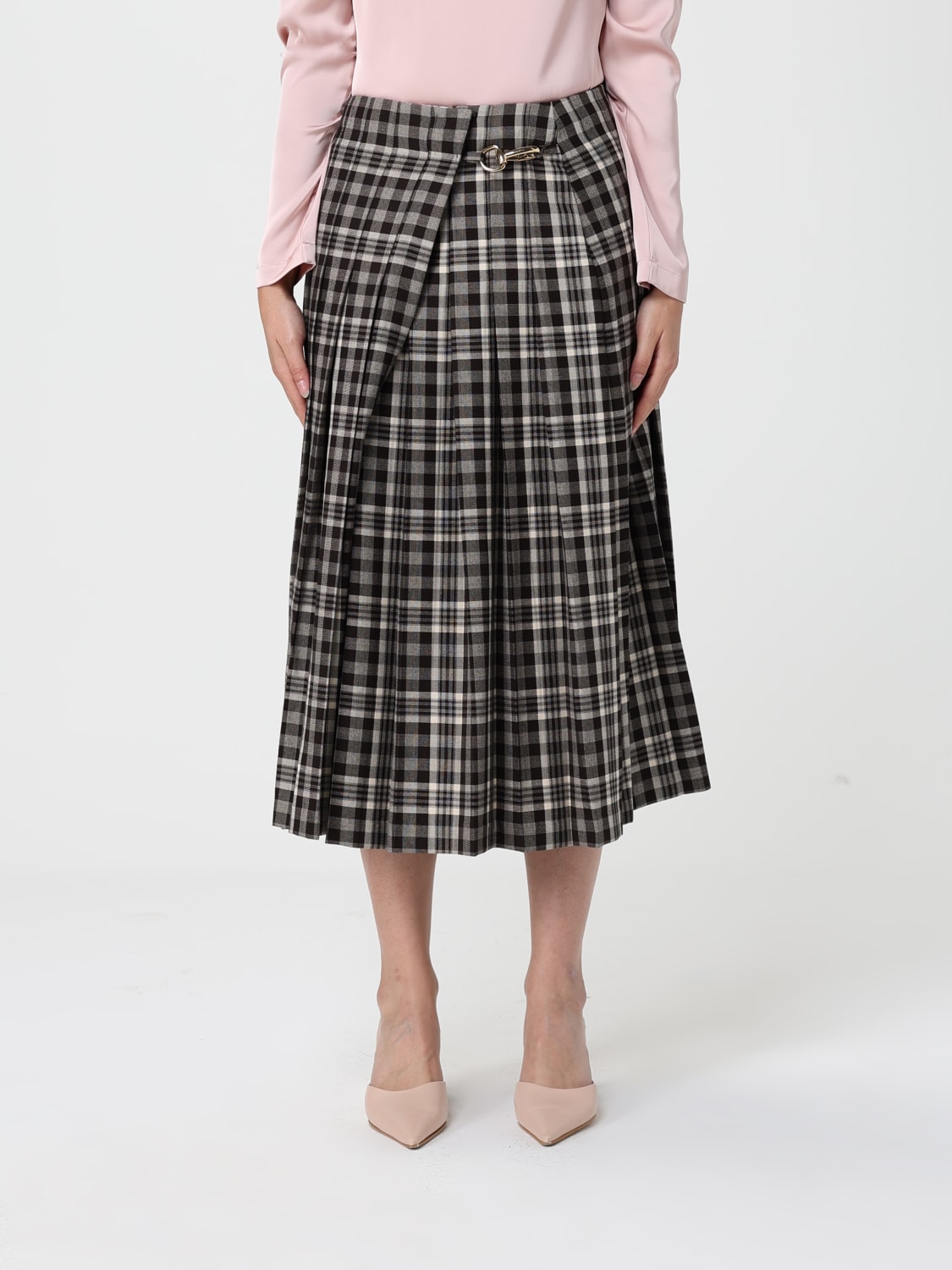 HANITA GONNA: Gonna Hanita in misto viscosa check , Moro - Img 1