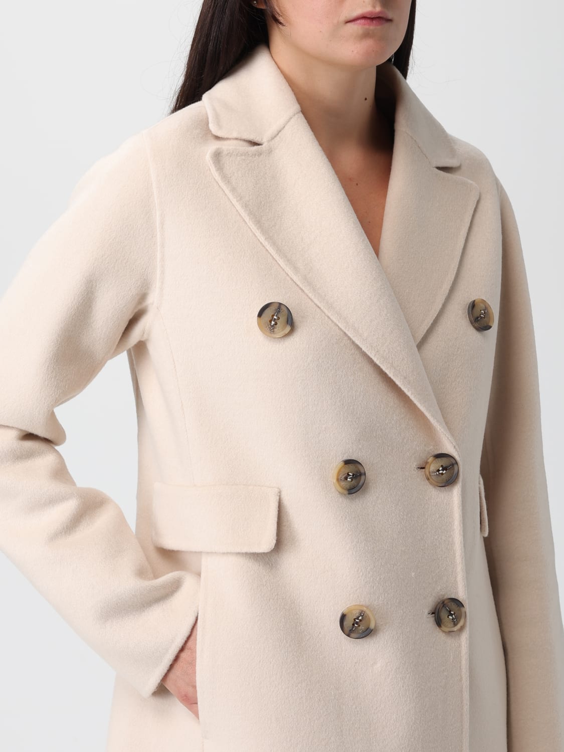 HANITA COAT: Coat woman Hanita, Cream - Img 3