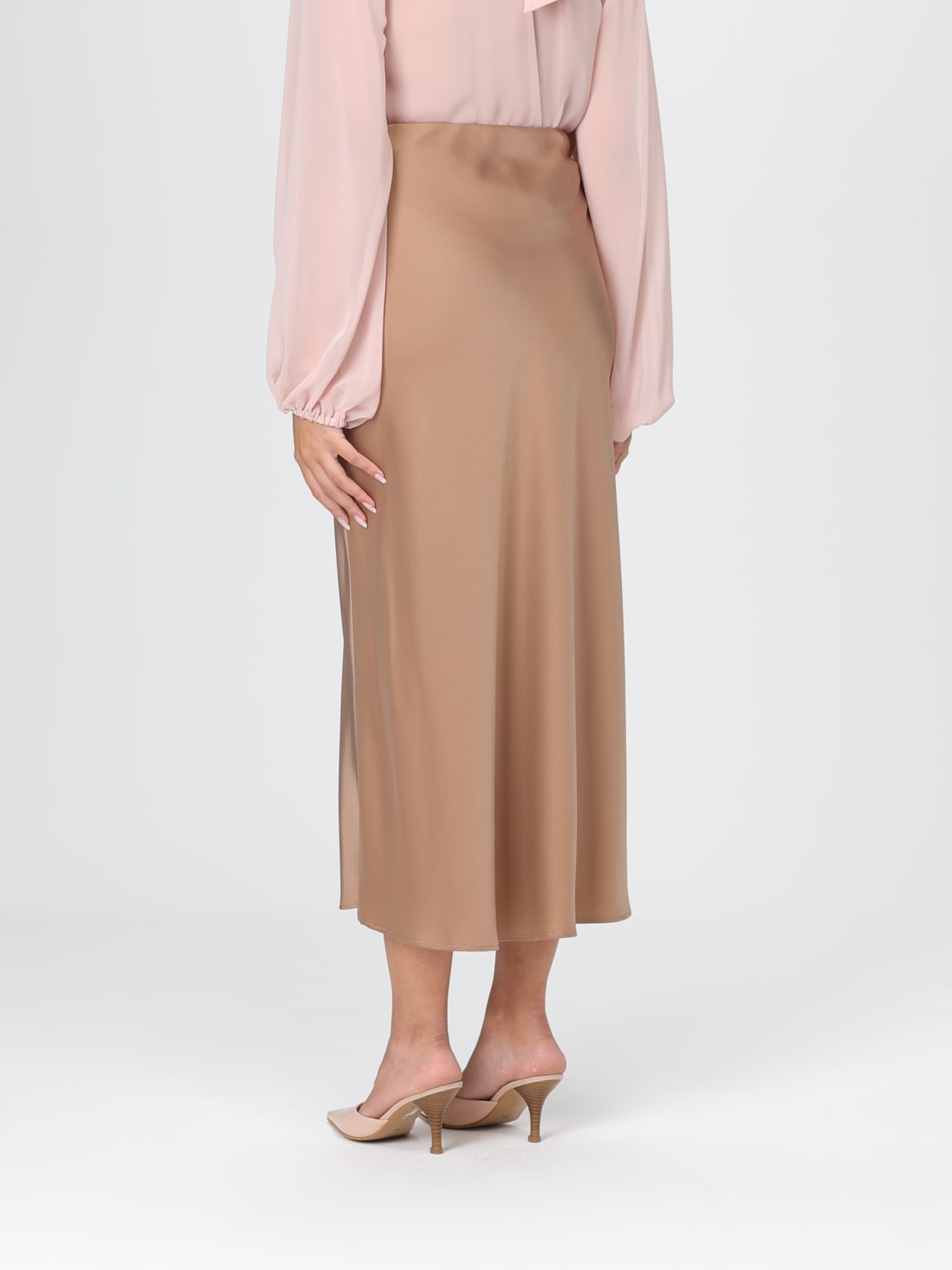 HANITA GONNA: Gonna midi Hanita in raso , Naturale - Img 2