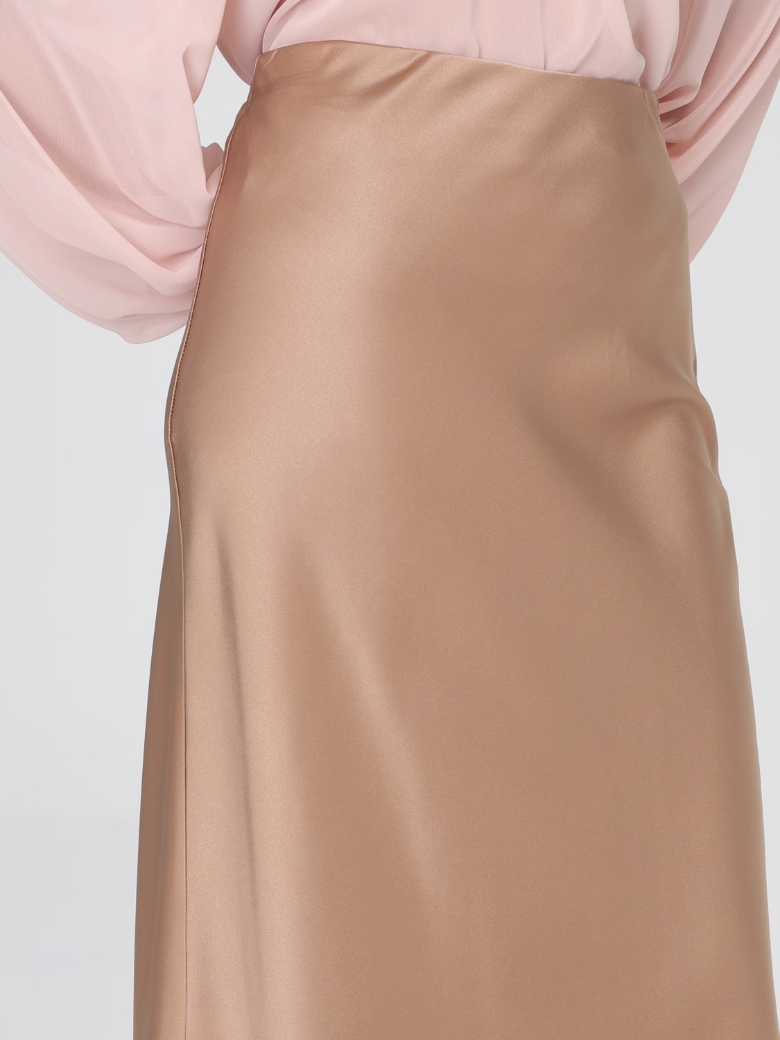 HANITA GONNA: Gonna midi Hanita in raso , Naturale - Img 3