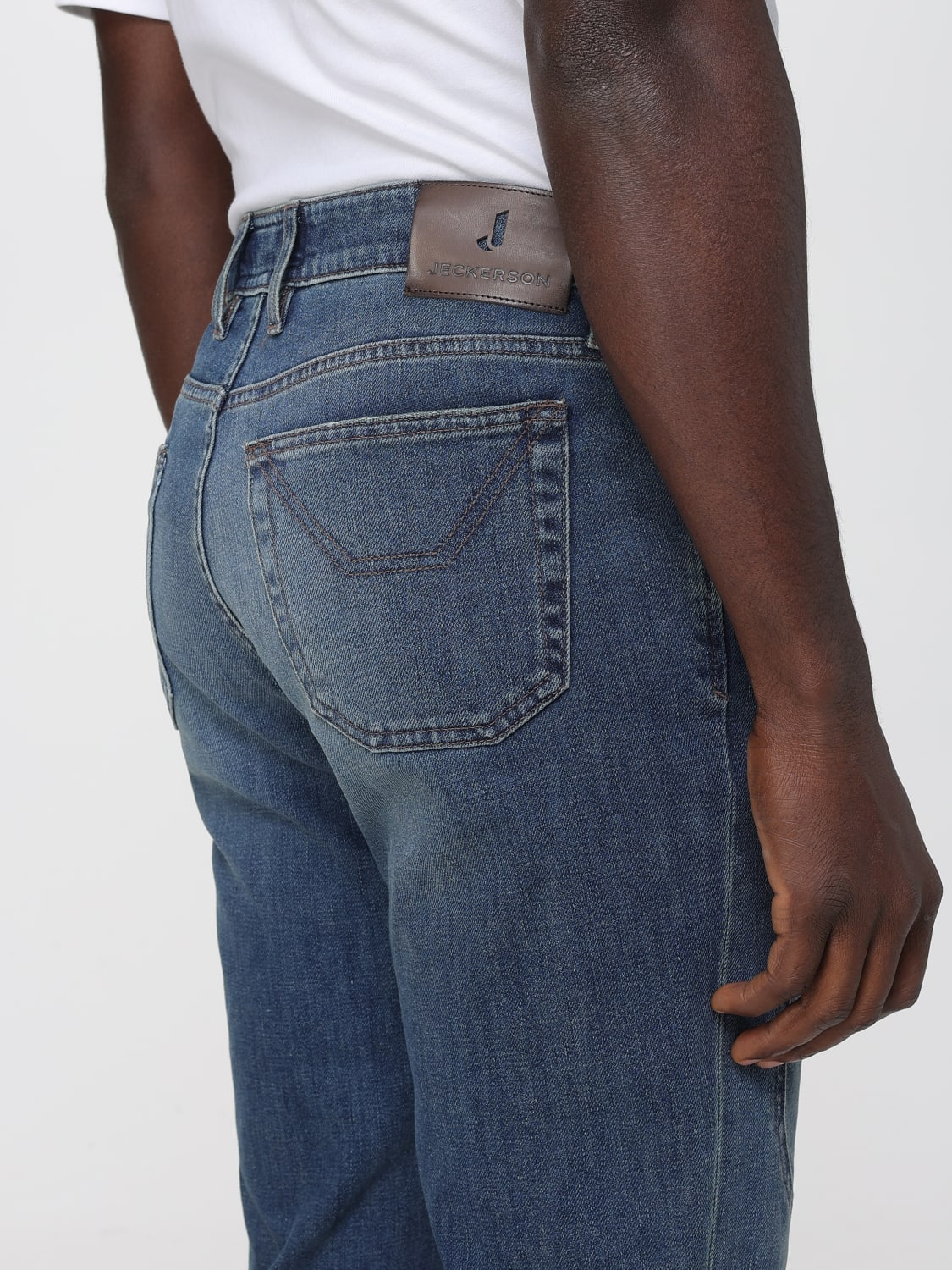 JECKERSON JEANS: jeans Jeckerson stretch regular toppe denim, Denim - Img 3