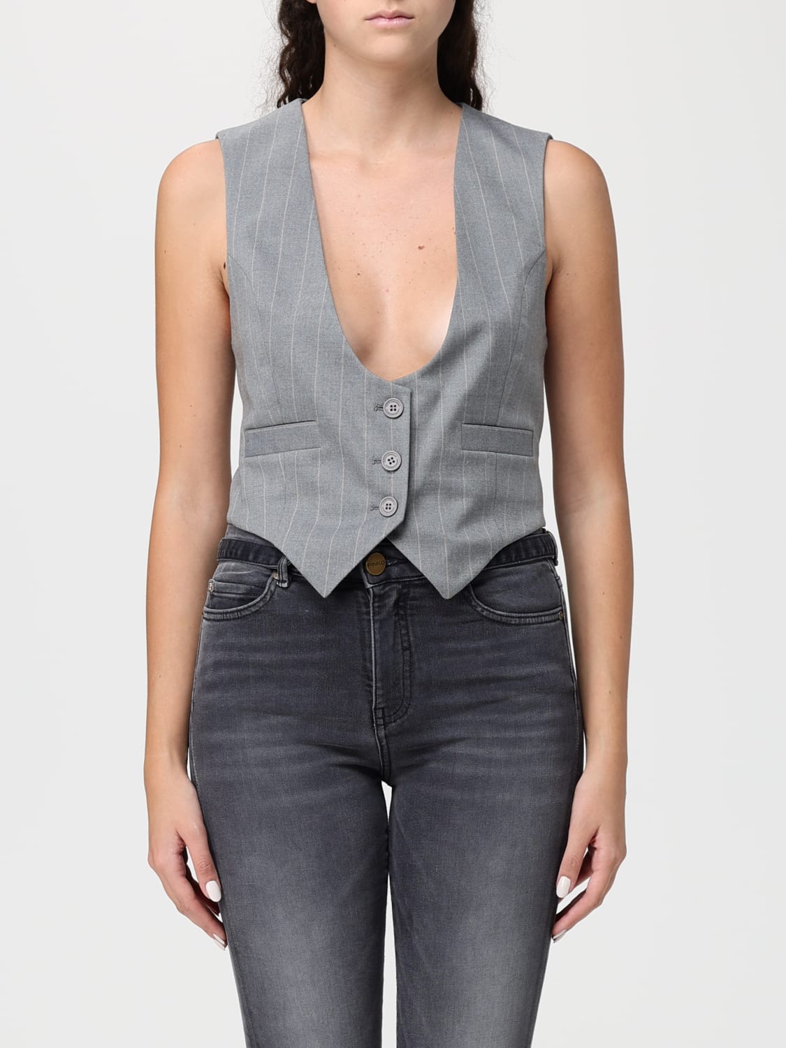 MAR DE MARGARITAS WAISTCOAT: Blazer woman Mar De Margaritas, Grey - Img 1
