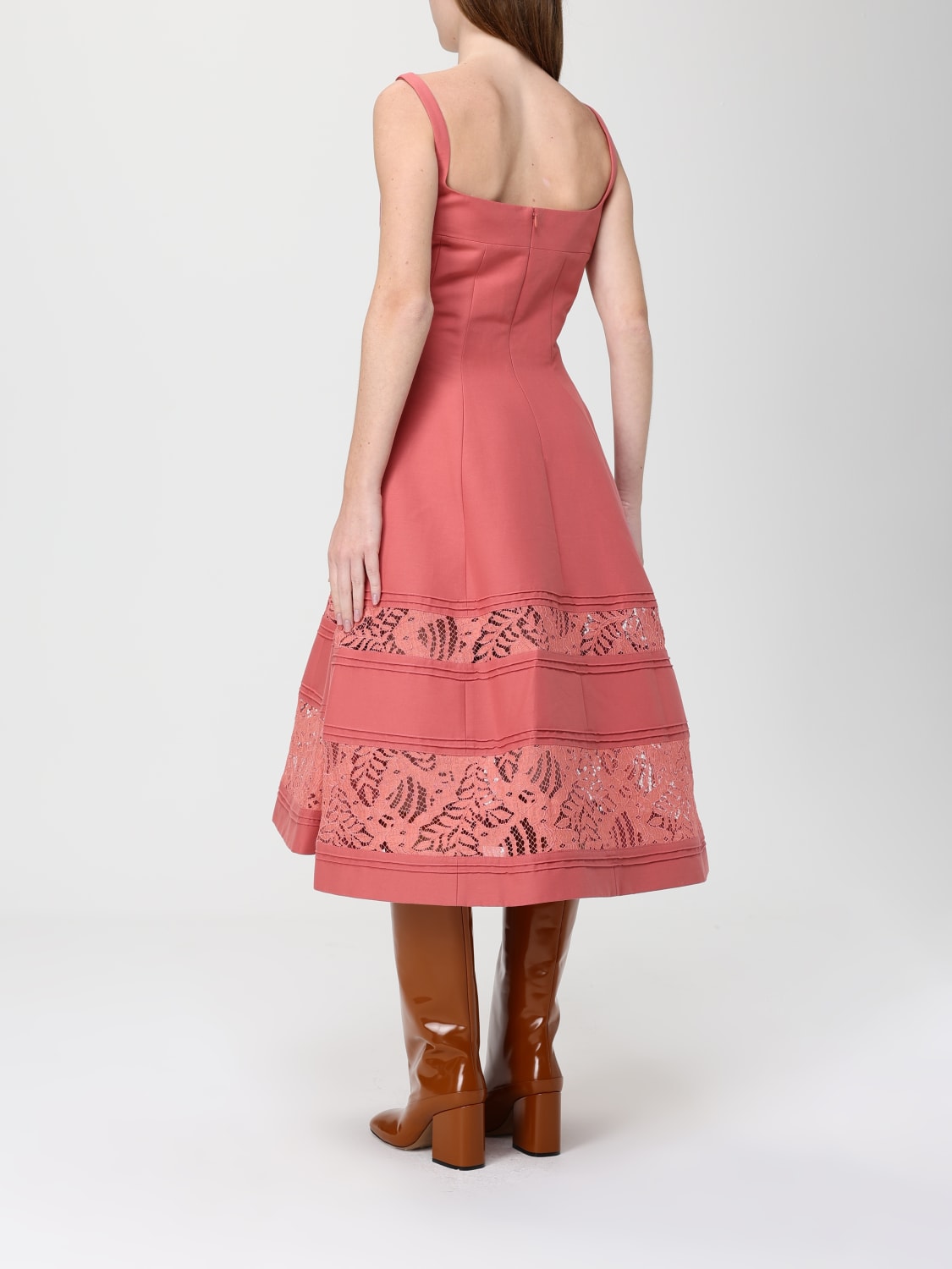 MARNI ABITO: Abito Marni in cotone con inserti in pizzo , Corallo - Img 2