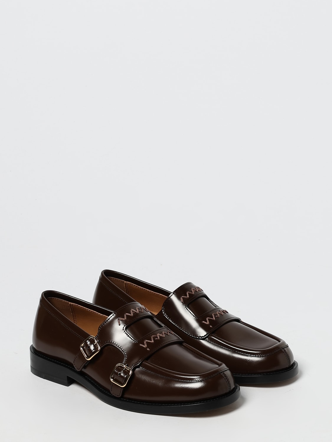 MARNI STRINGATE: Monk Strap Bambi 3.0 Marni in pelle , Moro - Img 2