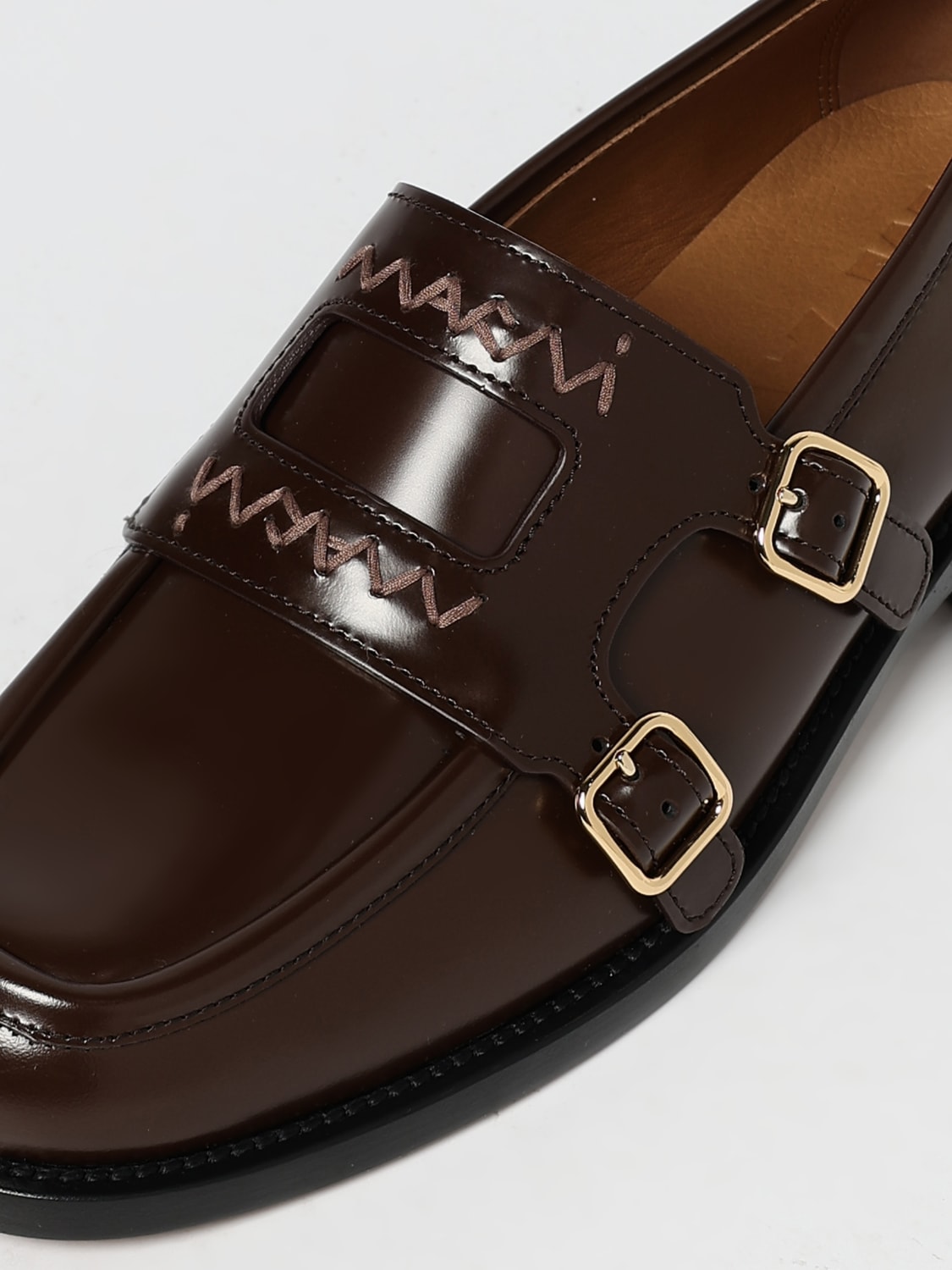MARNI STRINGATE: Monk Strap Bambi 3.0 Marni in pelle , Moro - Img 4