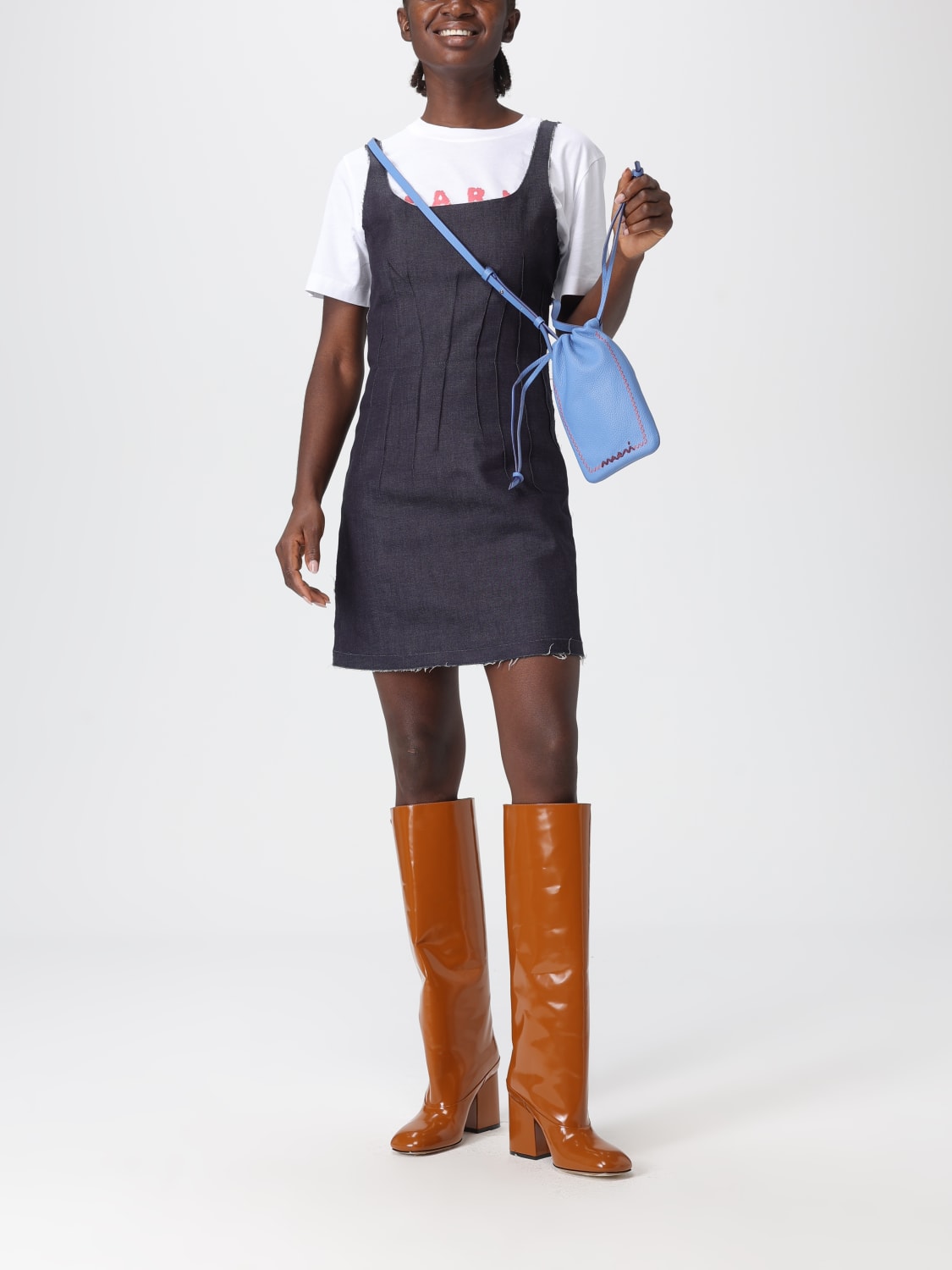 MARNI TECH ACCESSORIES: Shoulder bag woman Marni, Gnawed Blue - Img 2