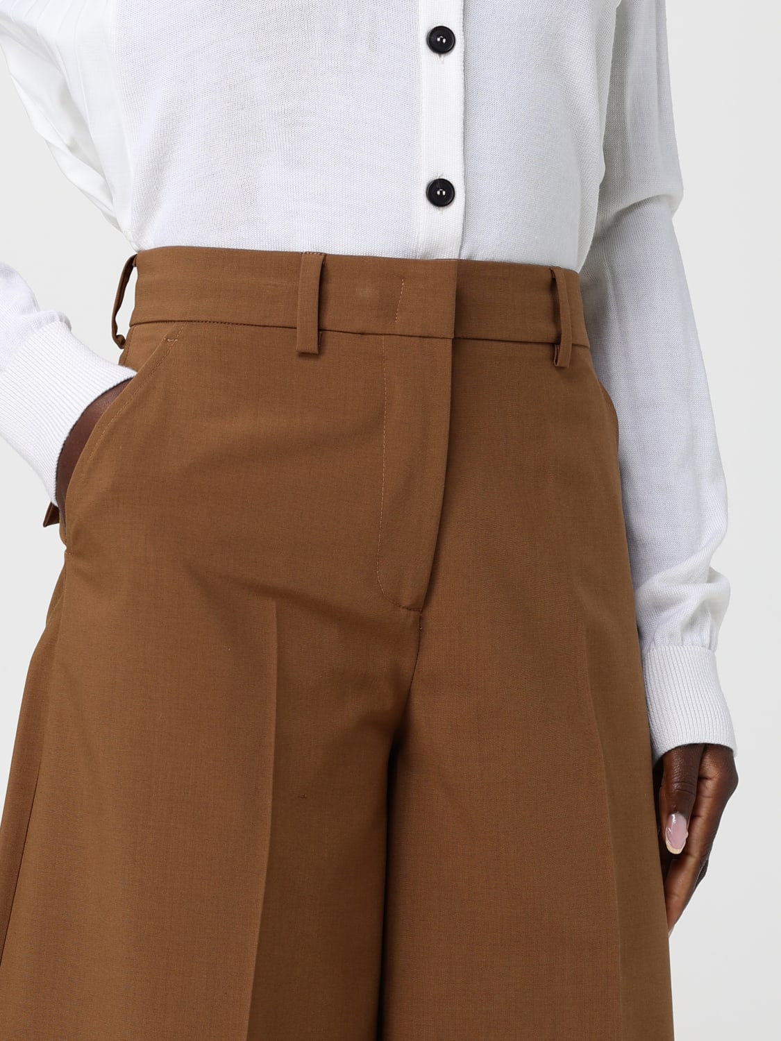 MEIMEIJ PANTALONCINI: Pantaloncino Meimeij in fresco lana , Cammello - Img 3