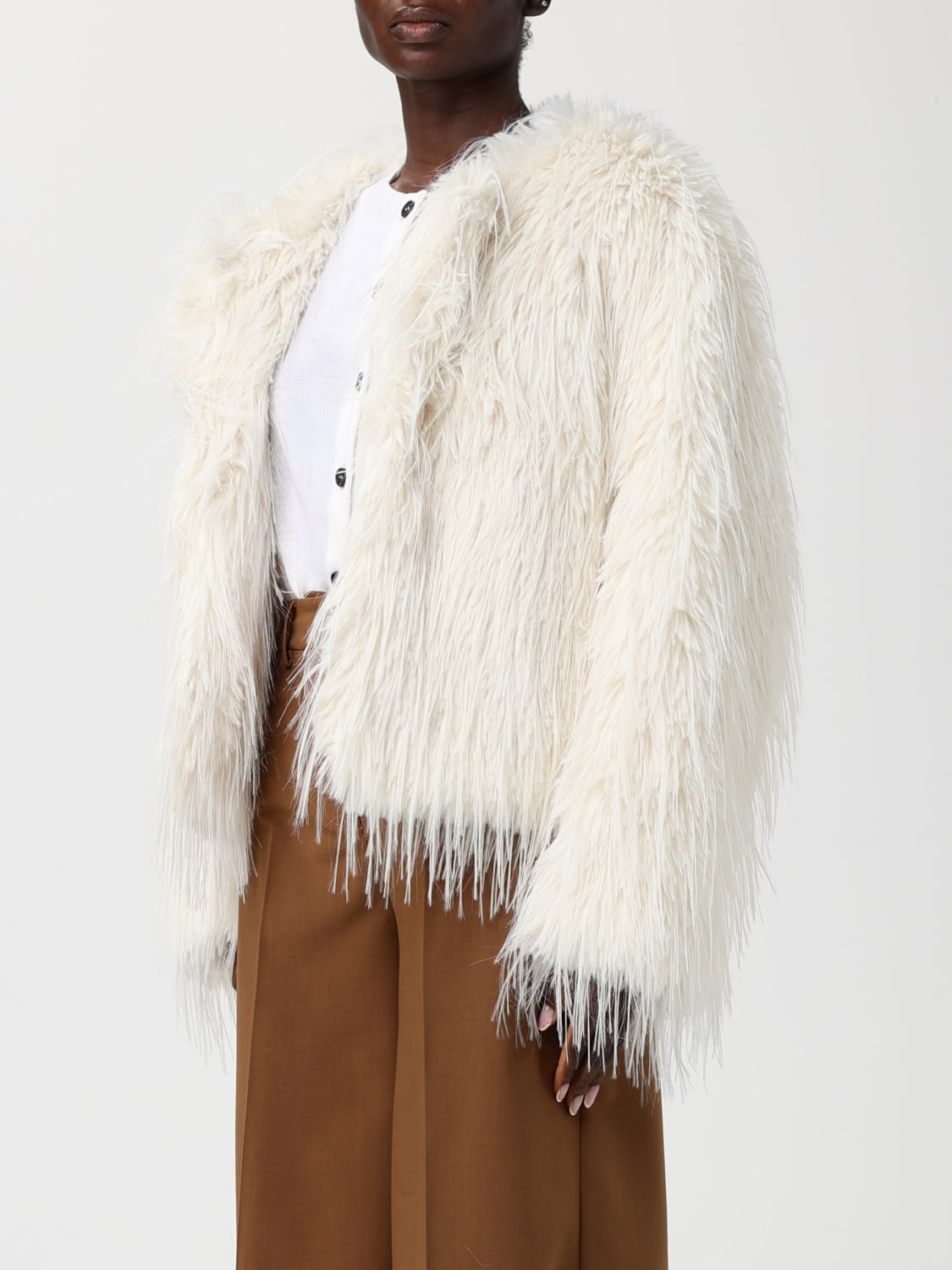 MEIMEIJ FUR COAT: Jacket woman Meimeij, Ice - Img 3