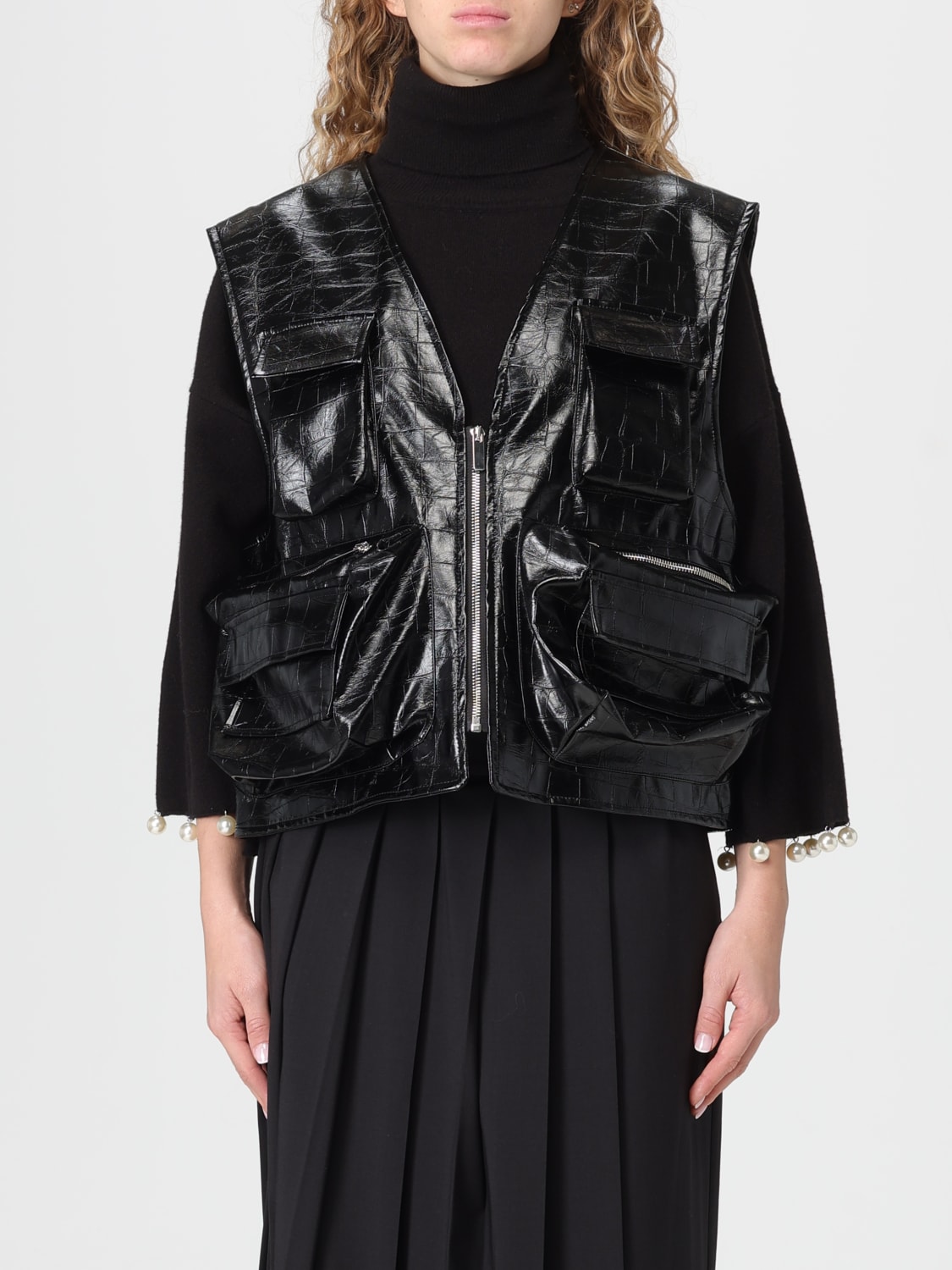 MEIMEIJ WAISTCOAT: Blazer woman Meimeij, Black - Img 1