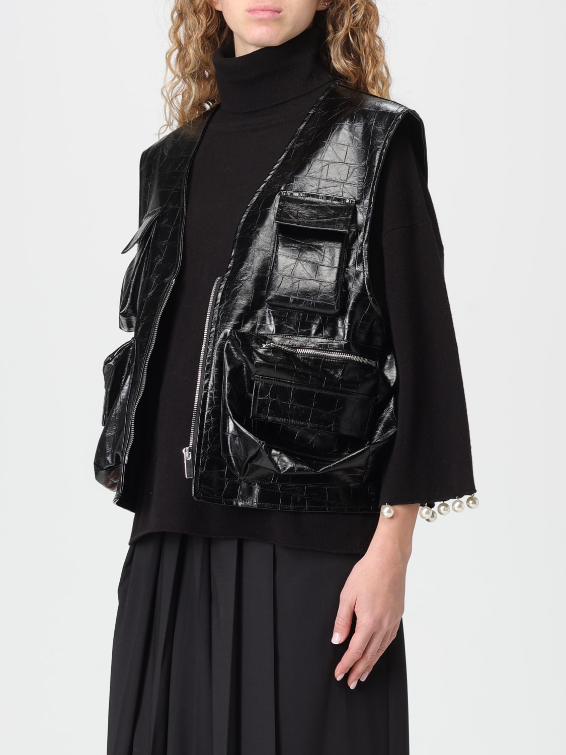 MEIMEIJ WAISTCOAT: Blazer woman Meimeij, Black - Img 3