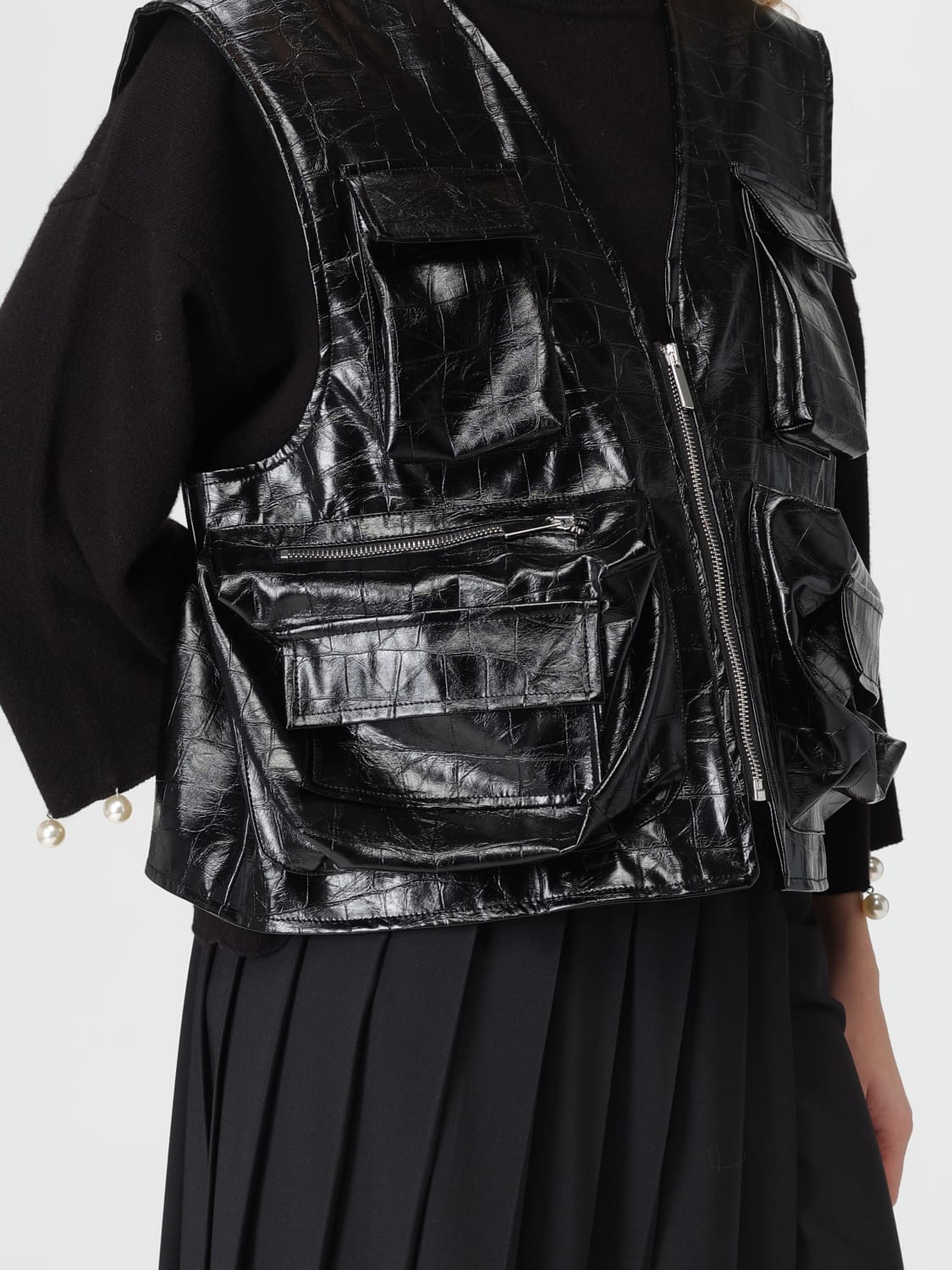 MEIMEIJ WAISTCOAT: Blazer woman Meimeij, Black - Img 4