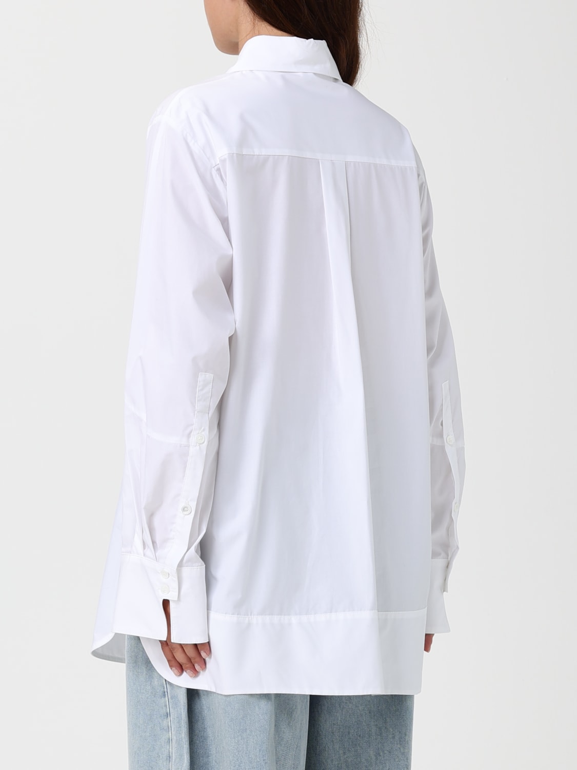 MEIMEIJ CAMICIA: Camicia oversize Meimeij in popeline di cotone , Bianco - Img 2