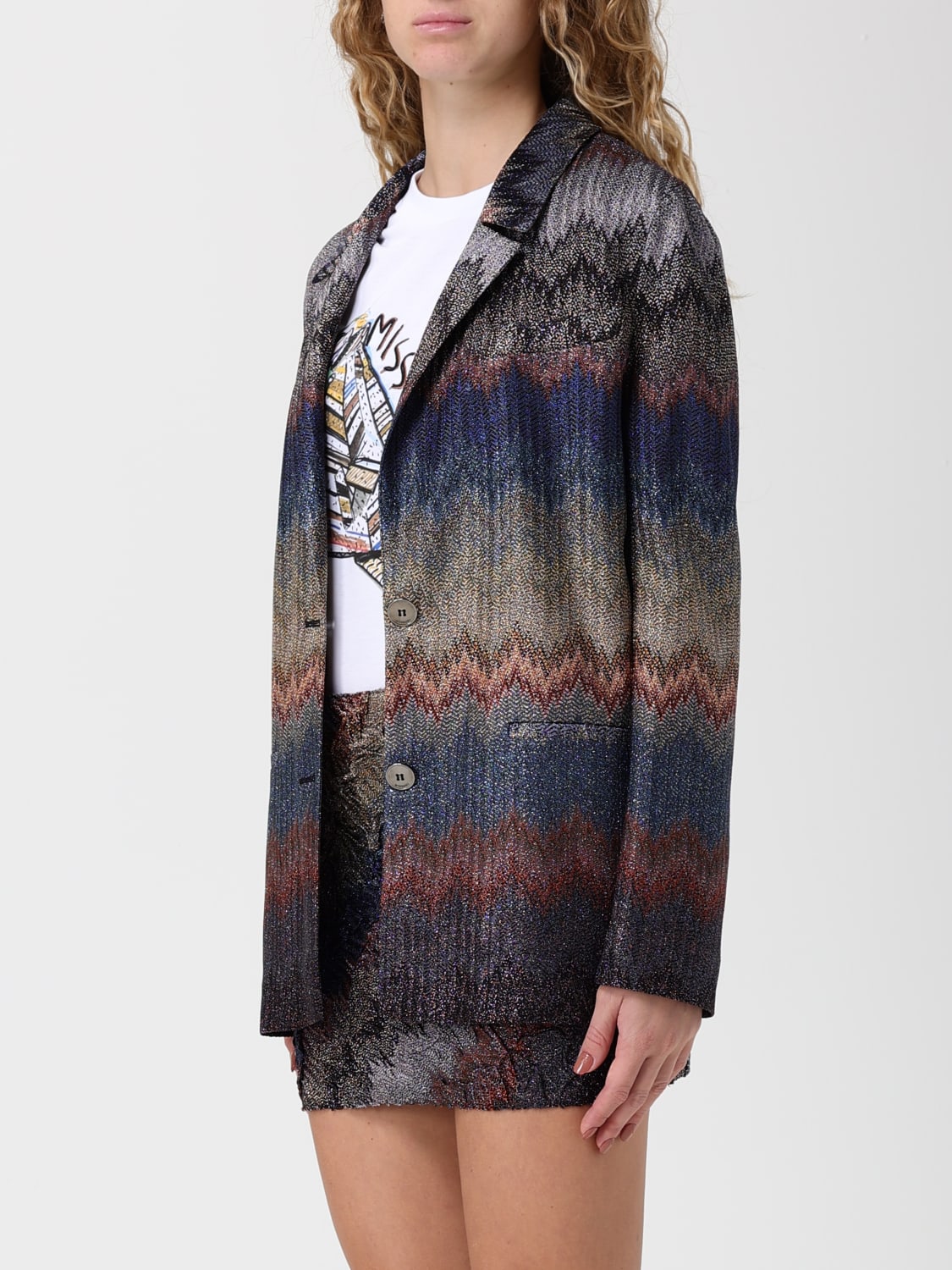 MISSONI JACKET: Blazer woman Missoni, Blue - Img 4