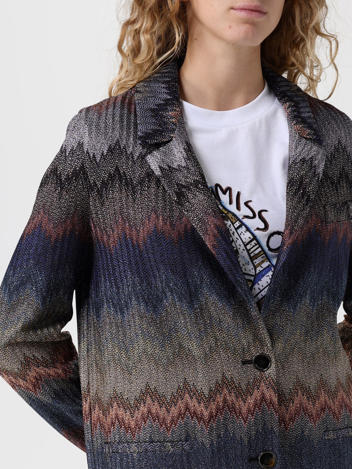 MISSONI JACKET: Blazer woman Missoni, Blue - Img 5