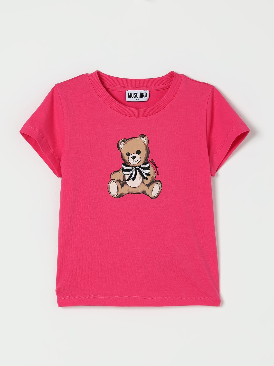 MOSCHINO T-SHIRT: T-shirt kids Moschino, Fuchsia - Img 1