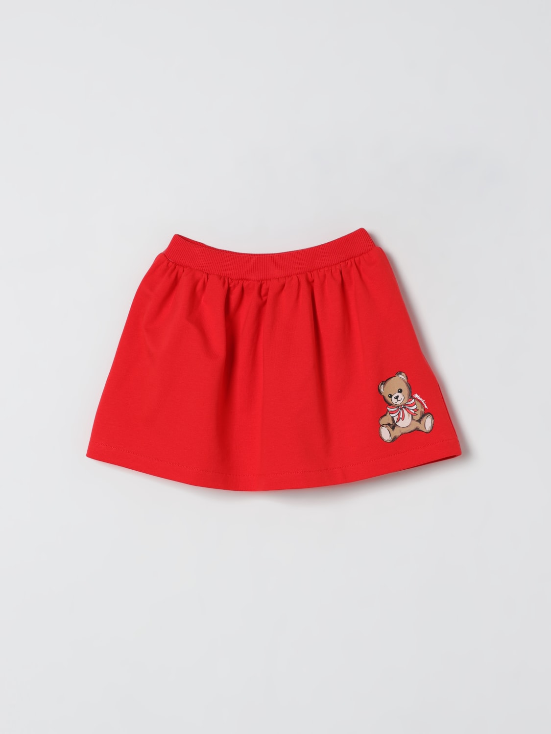 MOSCHINO GONNA: Gonna in cotone Teddy Moschino, Rosso - Img 1