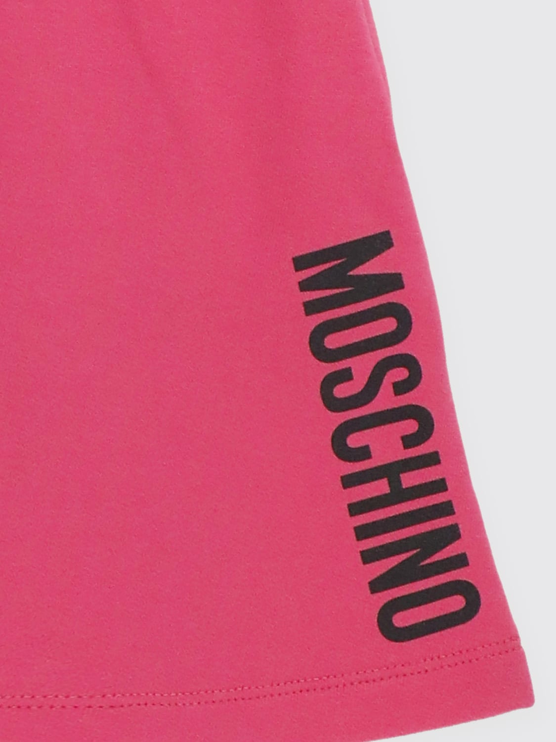 MOSCHINO GONNA: Gonna jogging in cotone con logo Mochino, Fuxia - Img 3