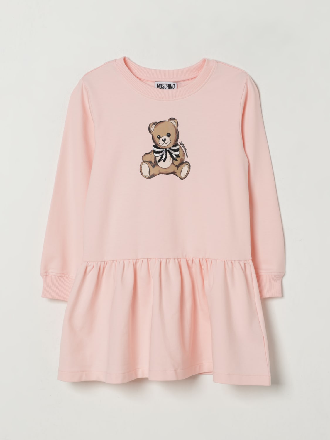 MOSCHINO ABITO: Abito in cotone Teddy Moschino, Rosa - Img 1